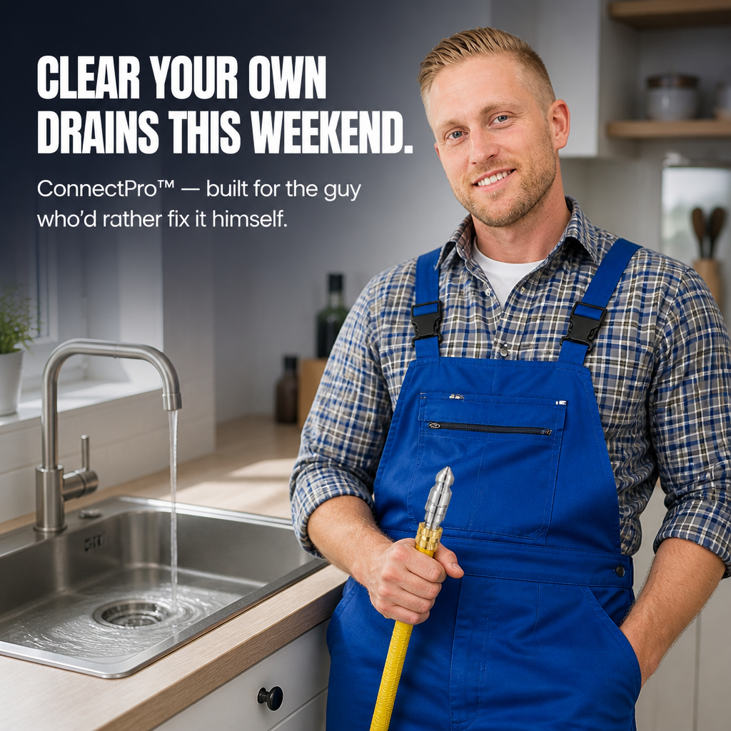 ConnectPro™ — Clear Stubborn Drain Clogs in Minutes With Your Pressure Washer