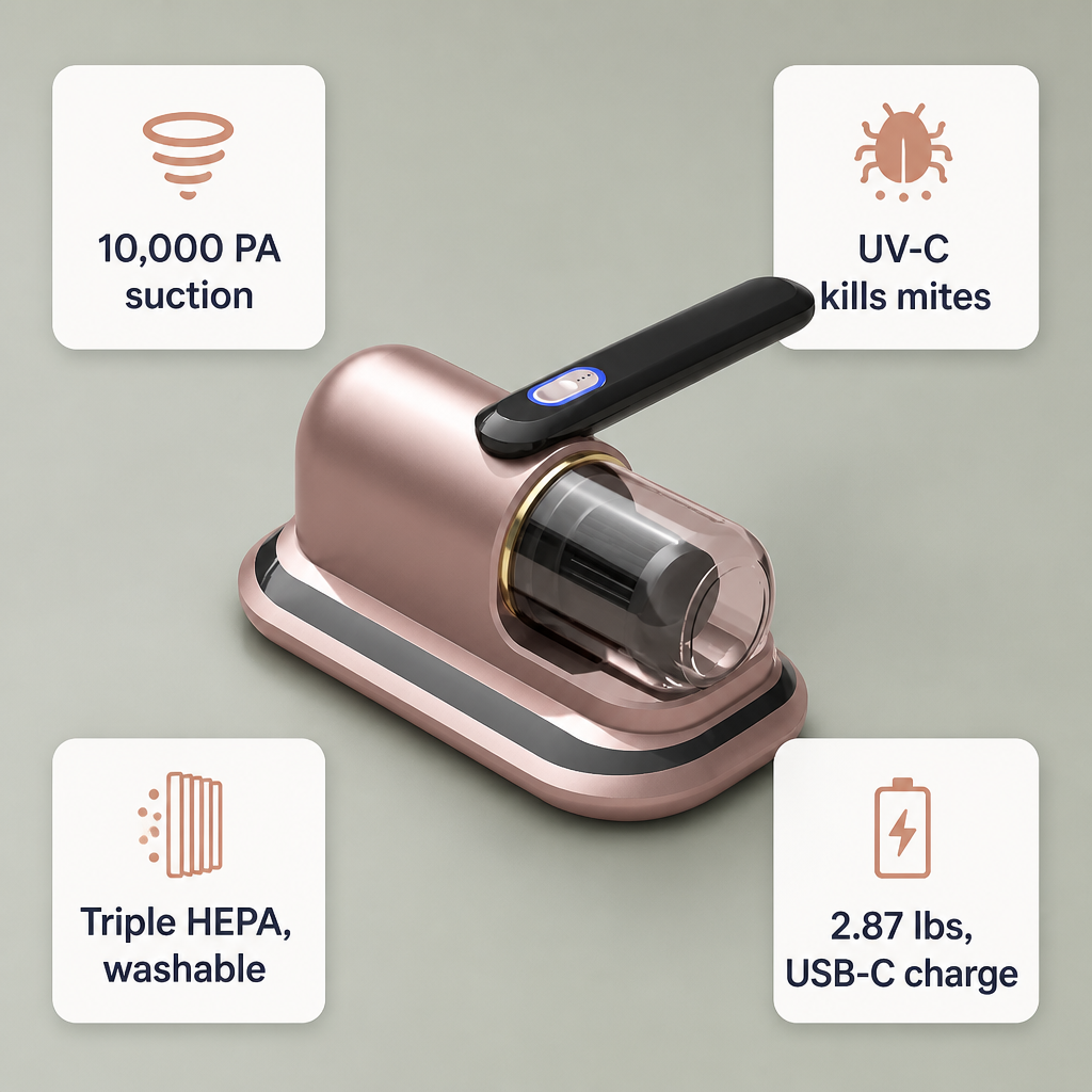NanoPurify™ — Pull Hidden Dust Mites Out of Your Mattress in One Pass