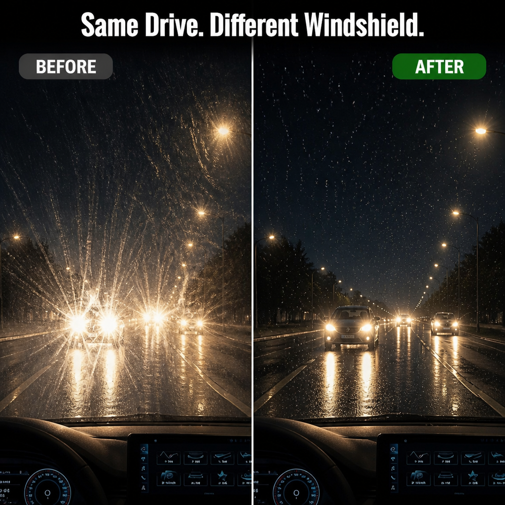 VividShield™ — Strip Invisible Oil Film and See Past Headlight Glare at Night