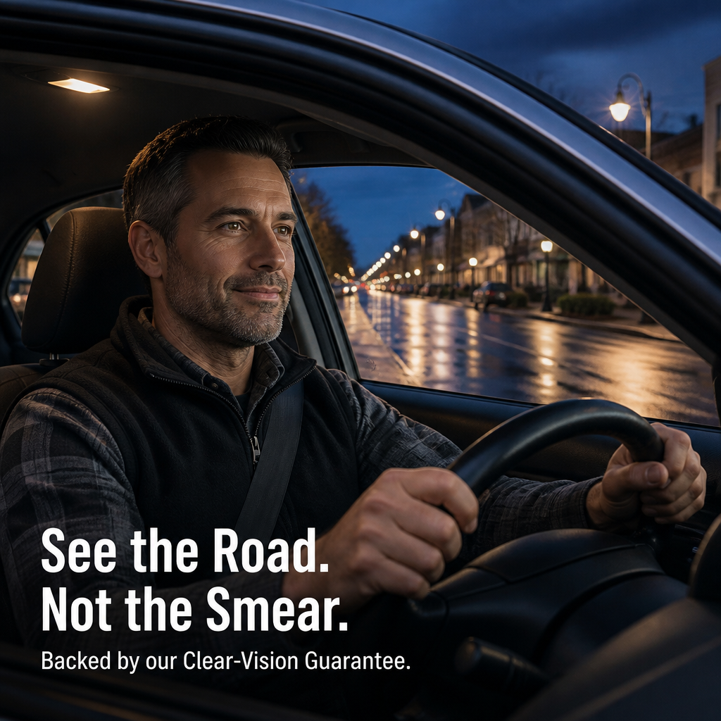 VividShield™ — Strip Invisible Oil Film and See Past Headlight Glare at Night