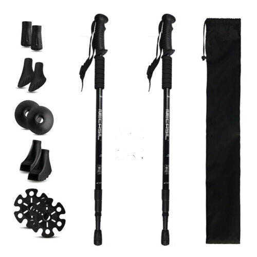 Pair of Adjustable Trekking Poles with Anti-Shock Feature
