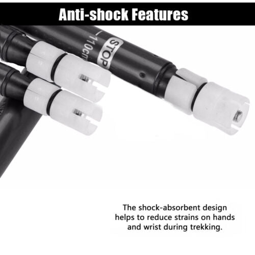 Pair of Adjustable Trekking Poles with Anti-Shock Feature