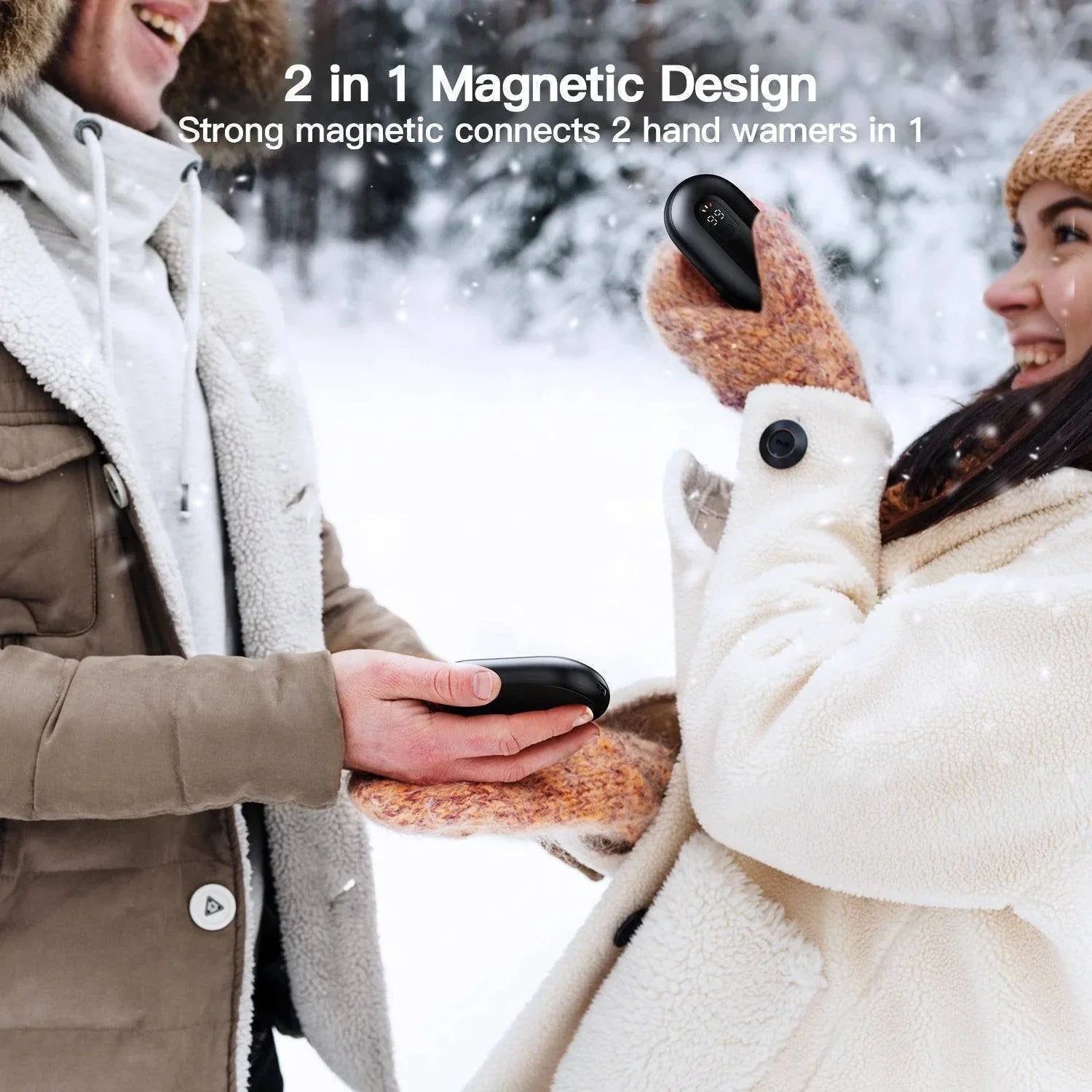 Rechargeable Hand Warmers with Digital Screen and Magnetic Design