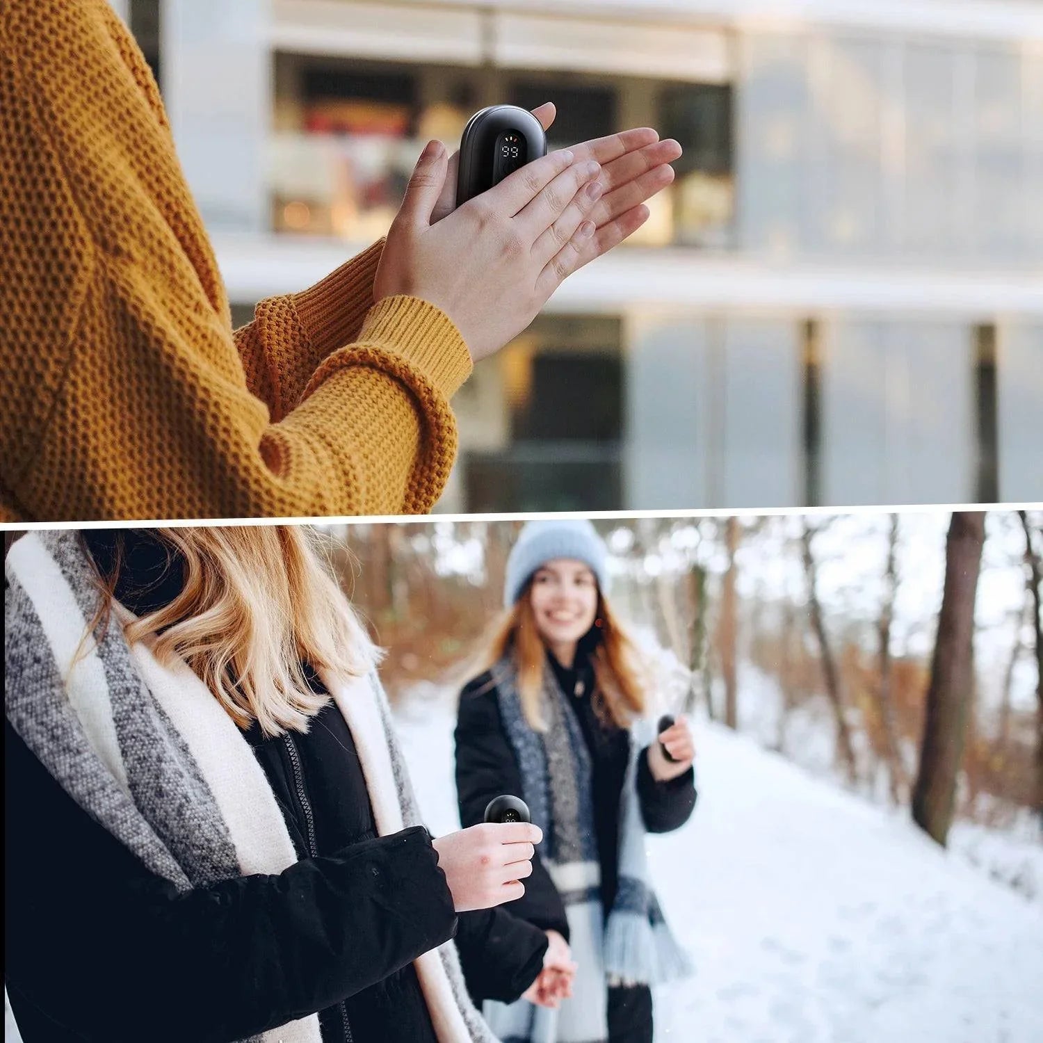 Rechargeable Hand Warmers with Digital Screen and Magnetic Design
