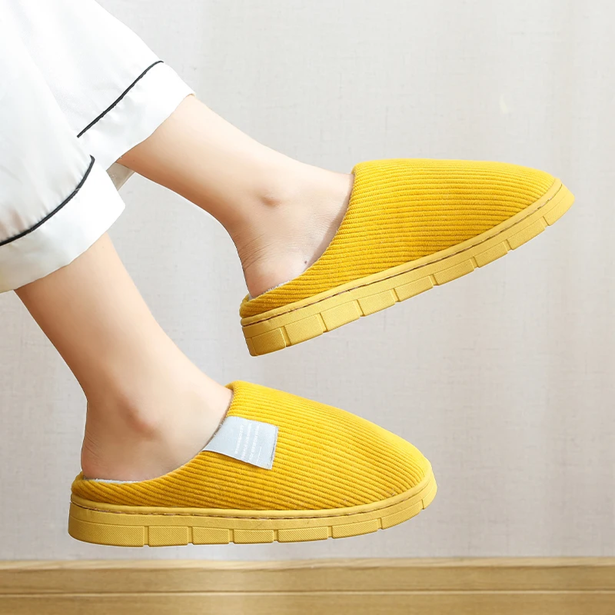 Cozy Slippers in Amber - Experience Embracing Warmth for Cold Days