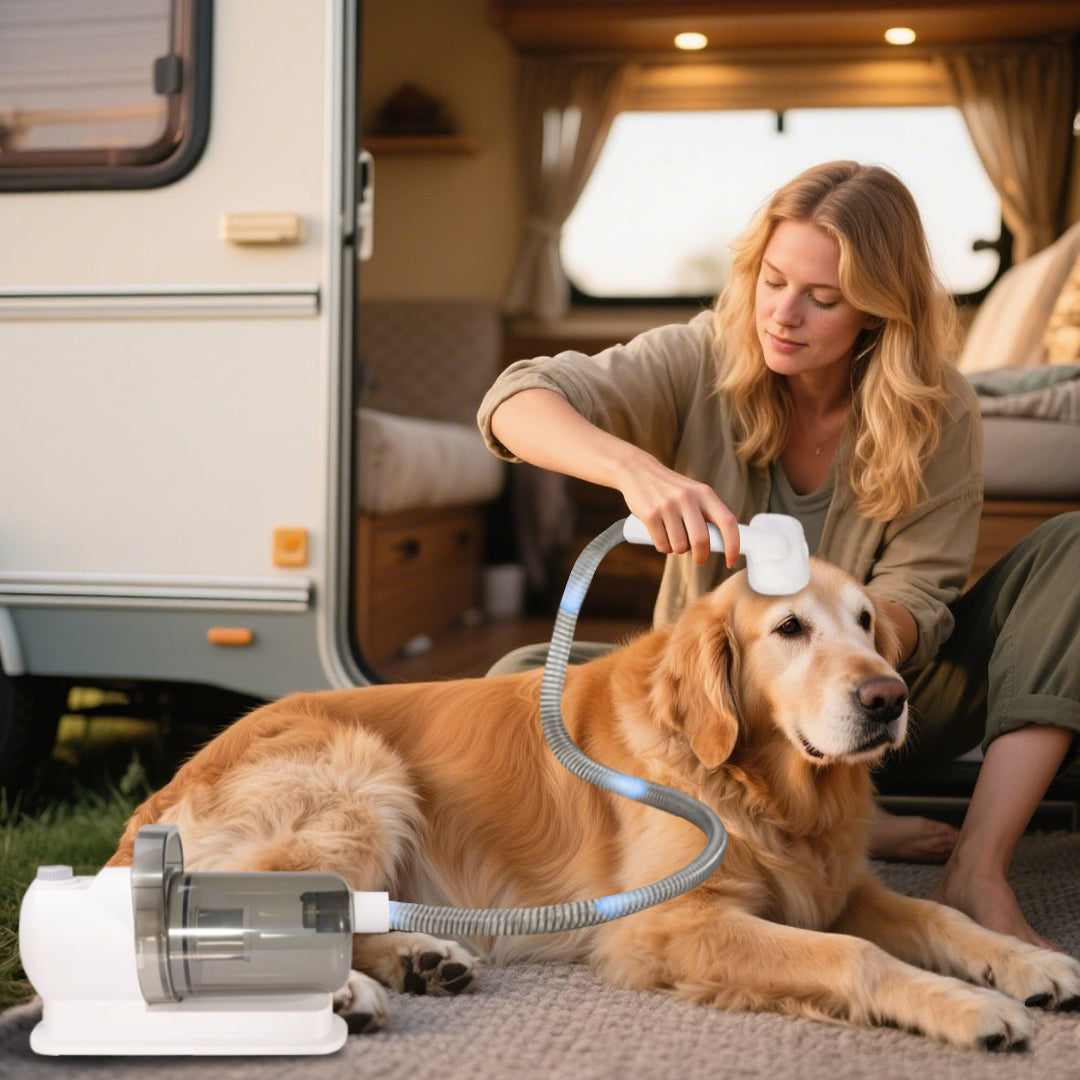 Vacuum Grooming Set for Pets with Silent Suction Feature
