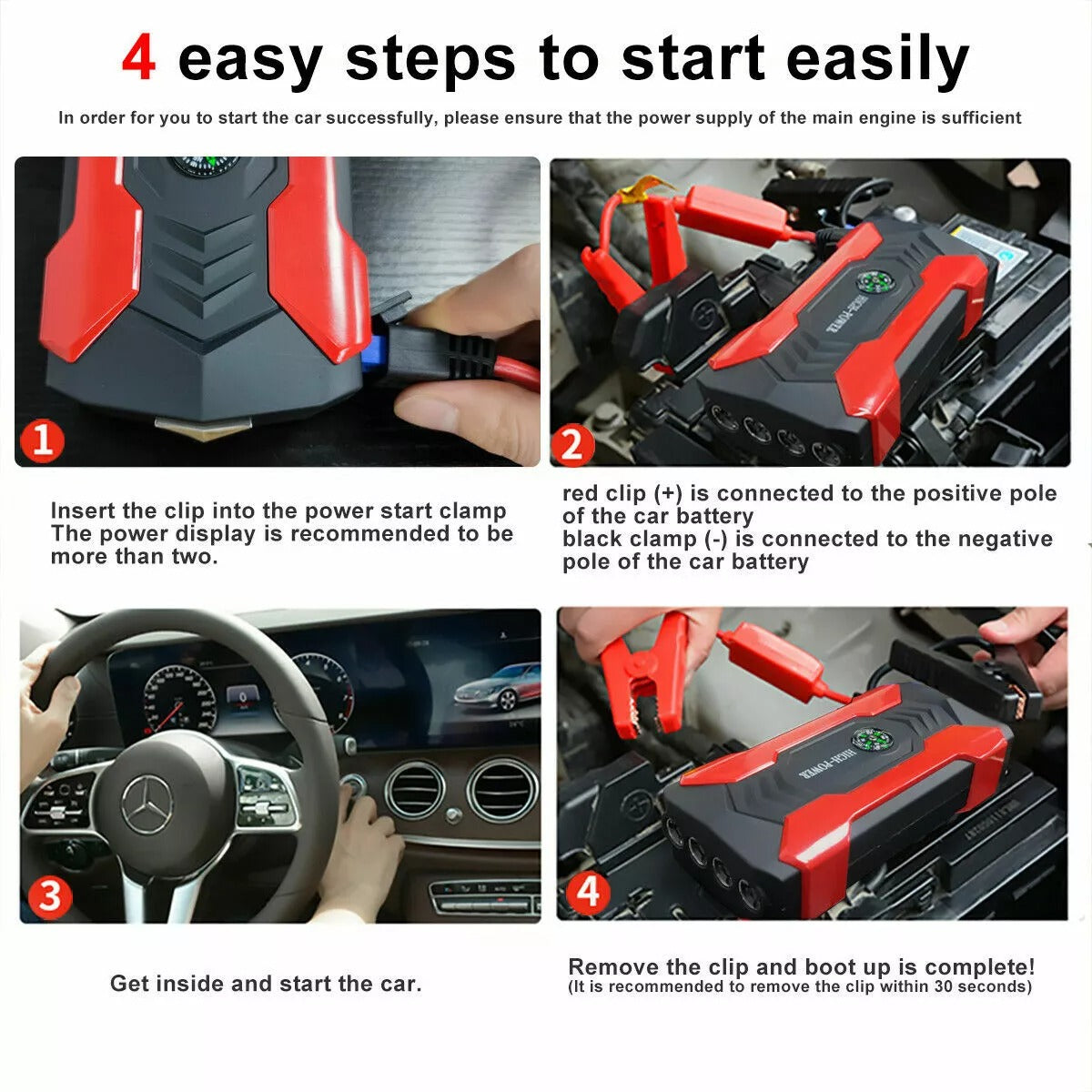 1200A Jump Starter for Cars with Power Bank and LED Flashlight
