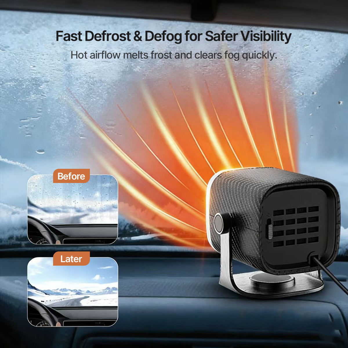 12V/24V Portable Automotive Heater – Quick Defrosting Device