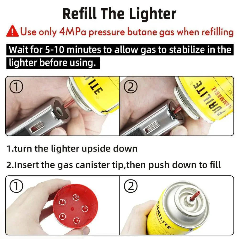 Outdoor 4-Jet Portable Torch Lighter for Activities