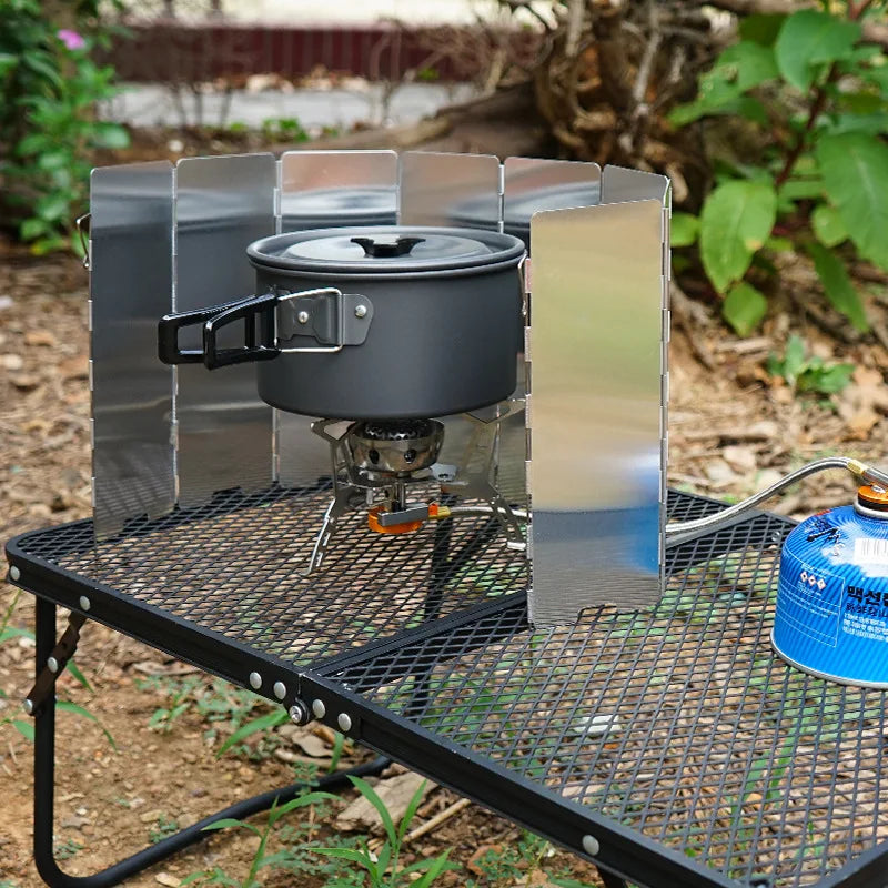 Windscreen for Outdoor Cooking on Portable Camping Stove