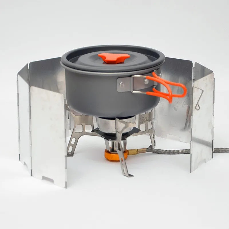 Windscreen for Outdoor Cooking on Portable Camping Stove