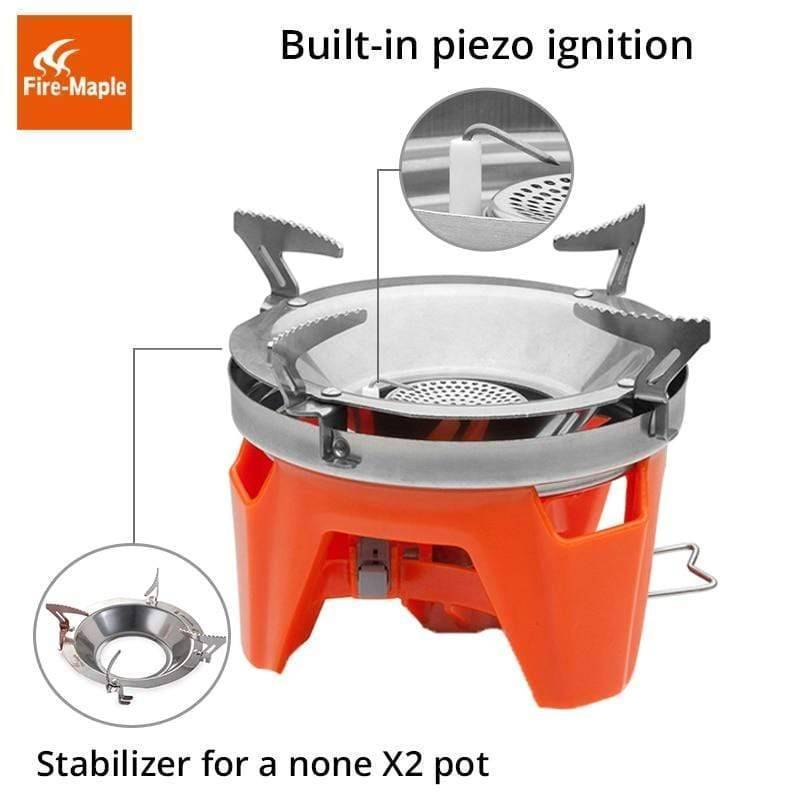 Camping Stove for Outdoor Use with Heat Exchange Pot