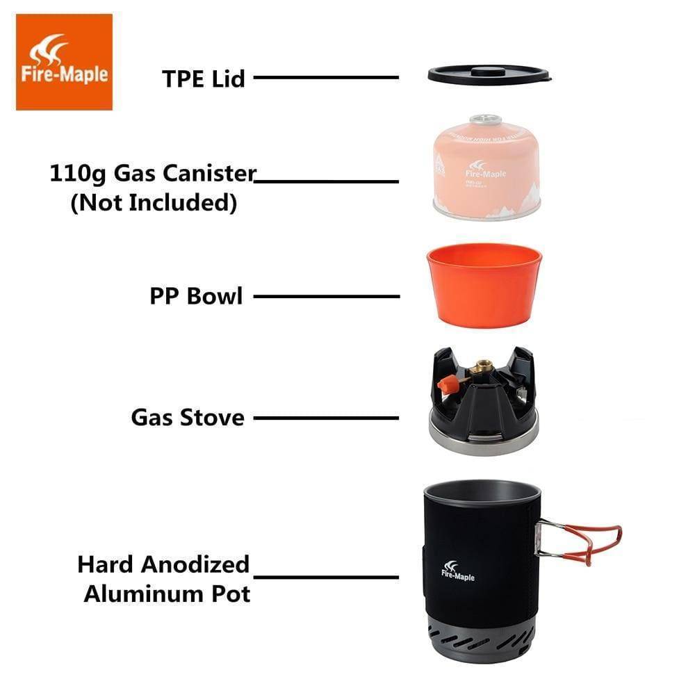 Camping Stove with Heat Exchanger and Cooking Pot System