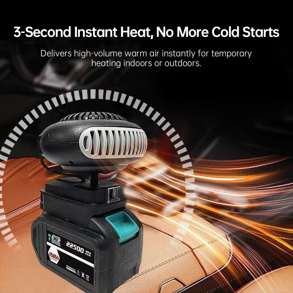Compact Wireless Heater with Quick 3-Second Heating