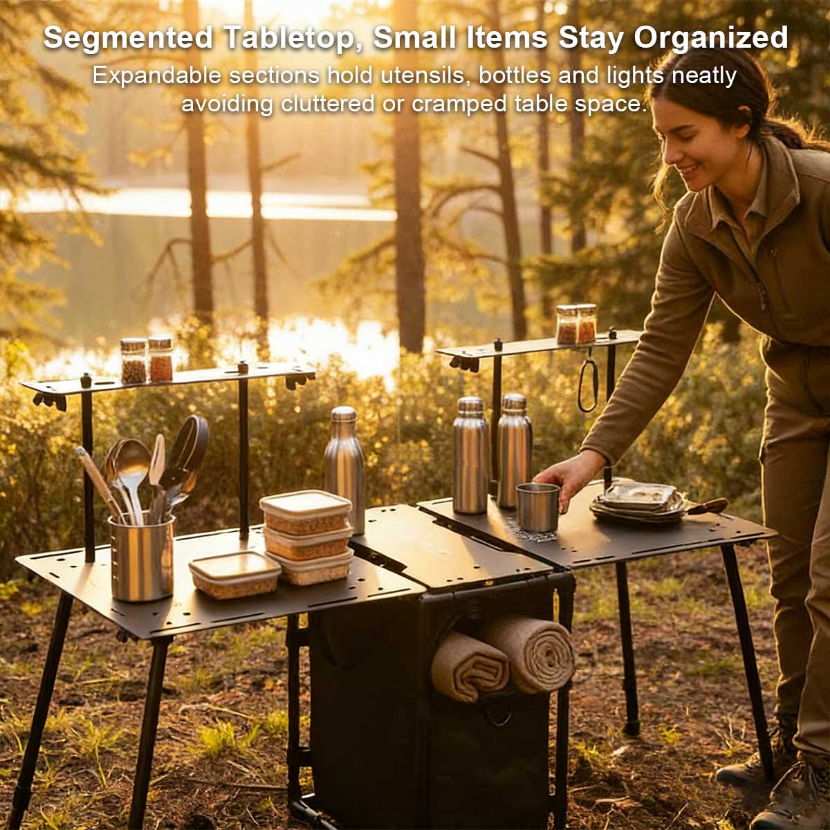 Folding Camping Table with 30L Carry Bag - Portable Outdoor Use