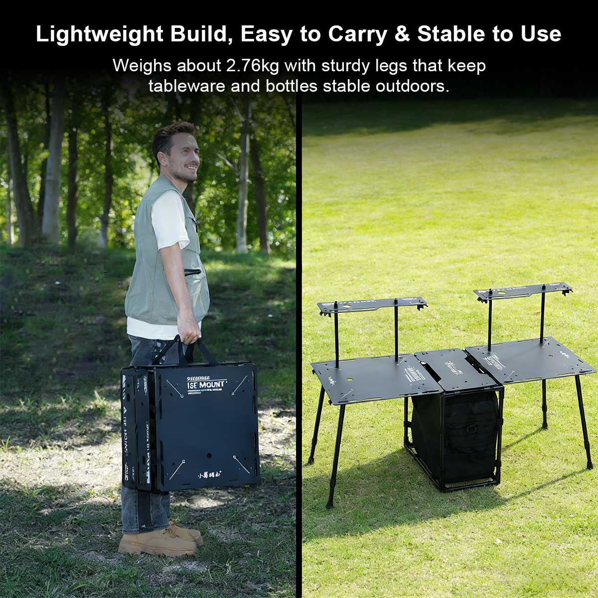 Folding Camping Table with 30L Carry Bag - Portable Outdoor Use