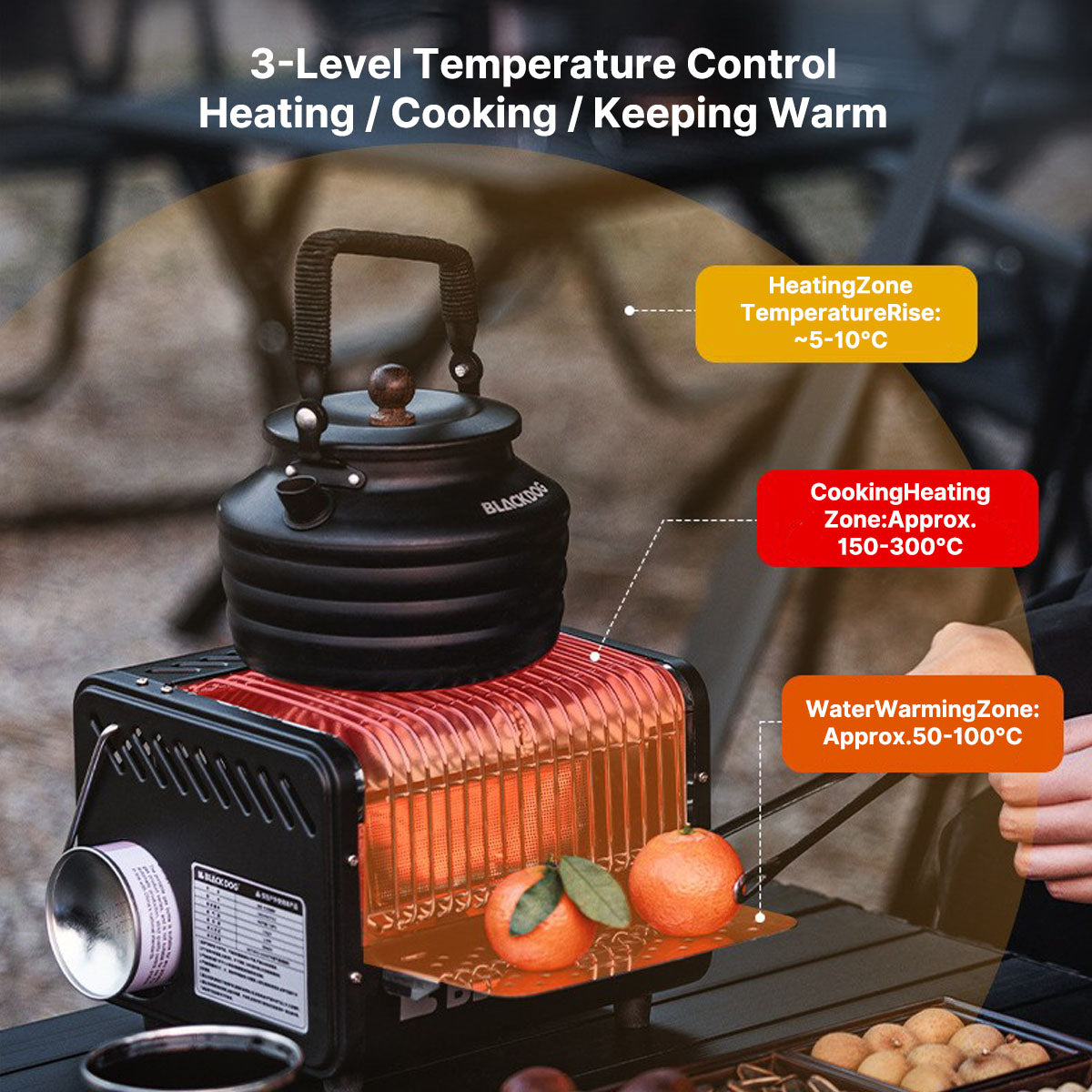 Outdoor Portable Heater Featuring Boiling Capability