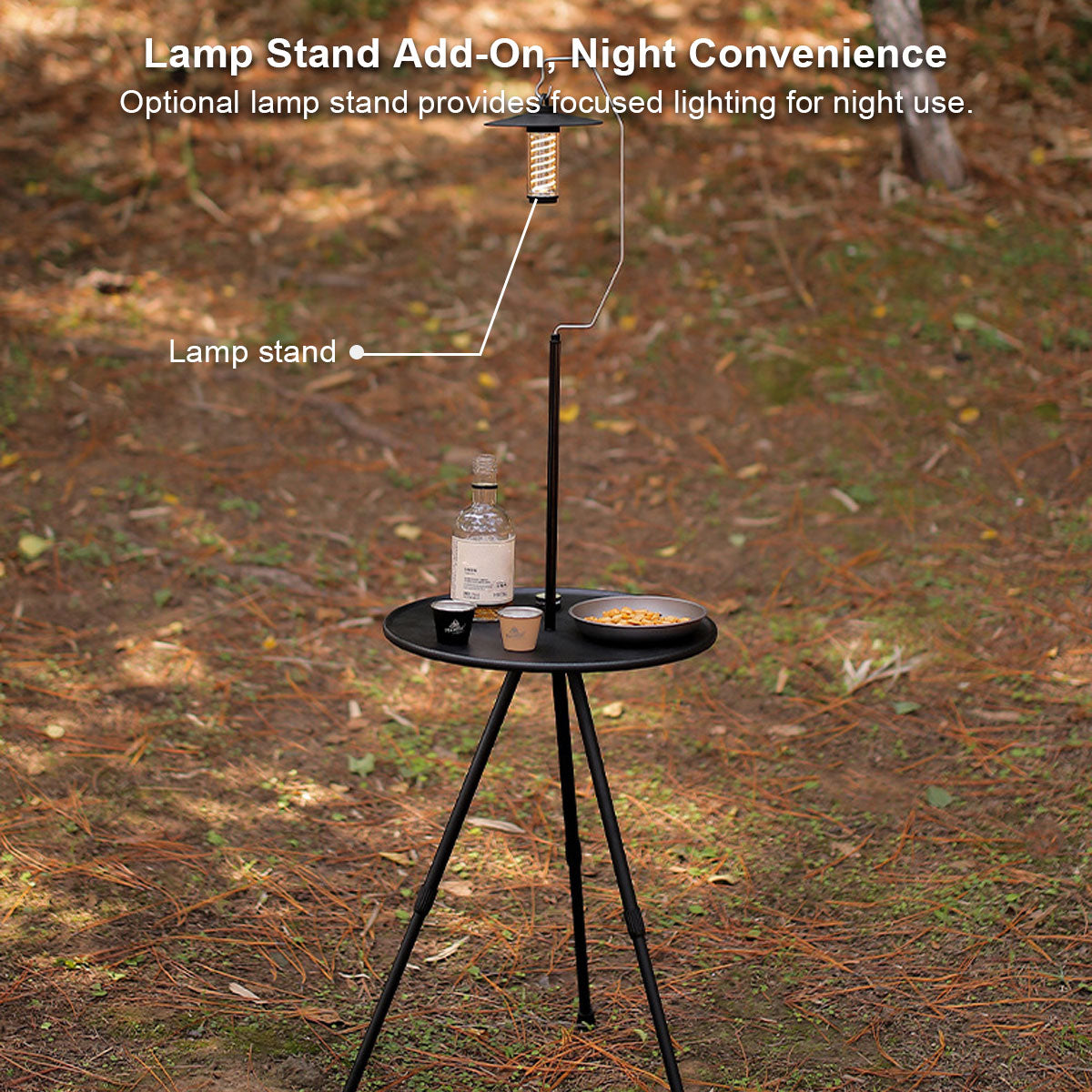 Round Camping Table with Mesh Storage – Portable Design