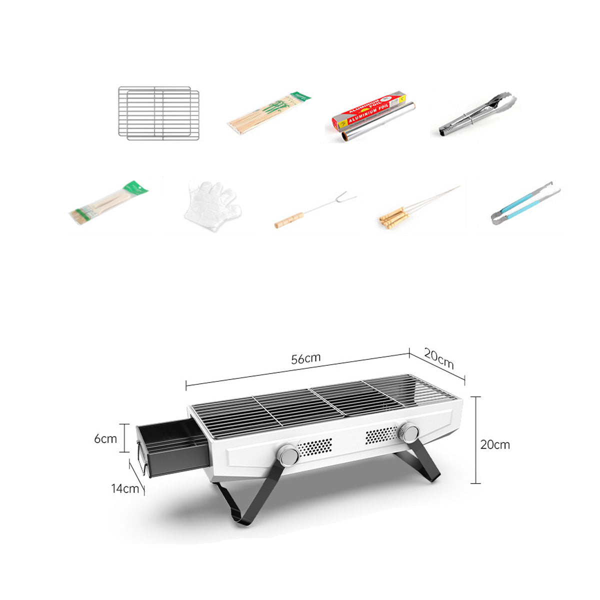 Stainless Steel Portable Grill for Camping and Outdoor Cooking