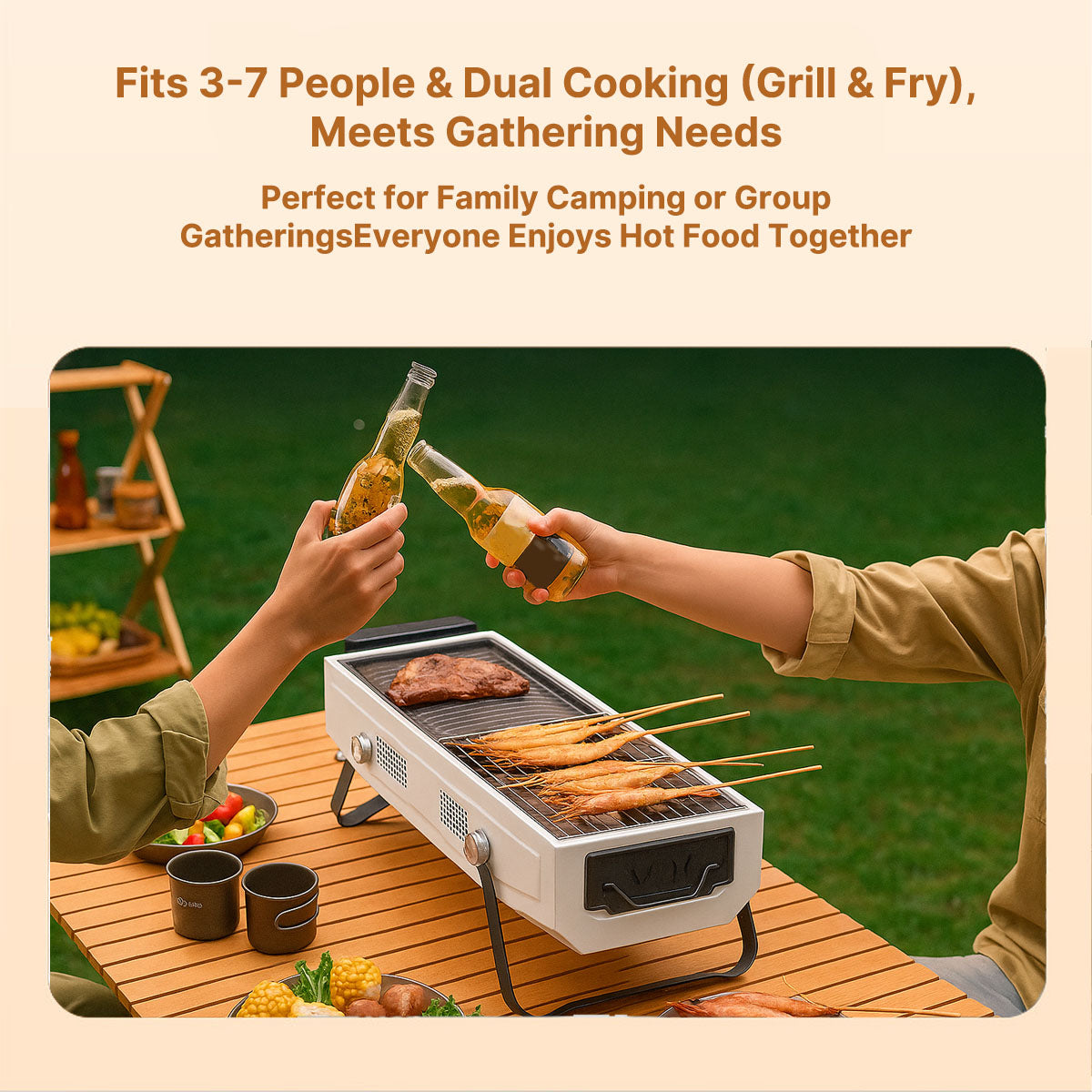Stainless Steel Portable Grill for Camping and Outdoor Cooking