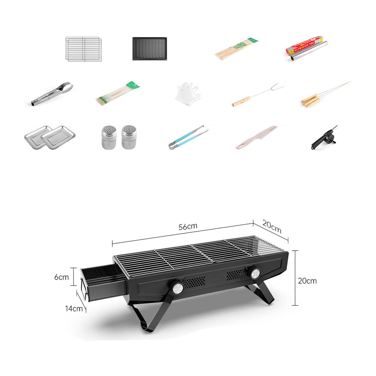 Stainless Steel Portable Grill for Camping and Outdoor Cooking