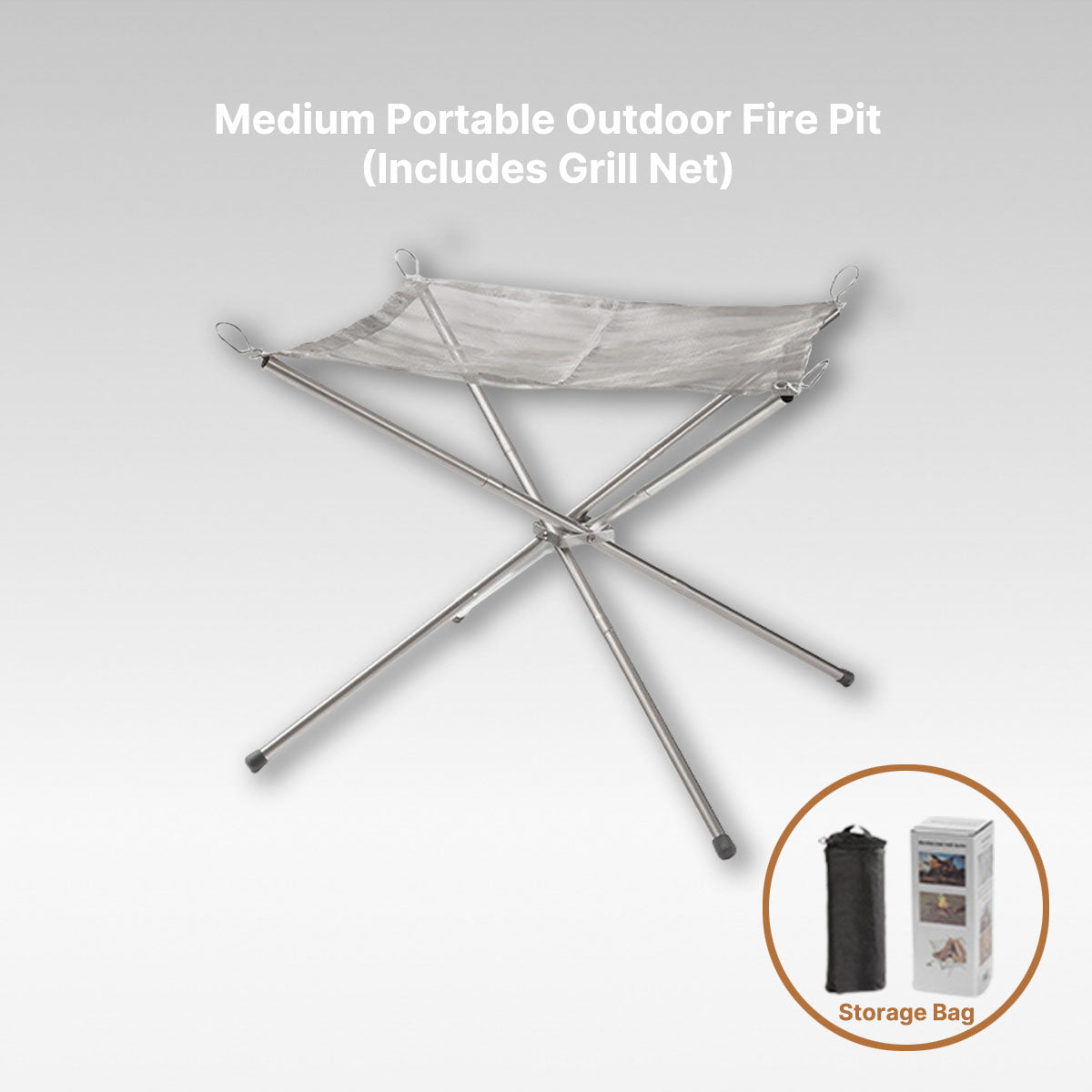 Camping Fire Pit with Grill Rack – Portable Stainless Steel Design