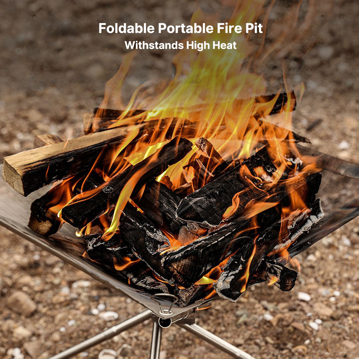 Camping Fire Pit with Grill Rack – Portable Stainless Steel Design