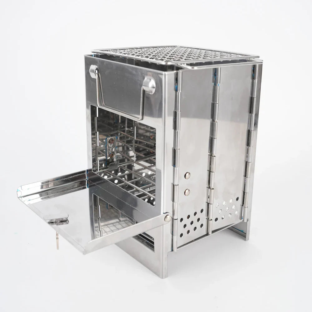 Folding Camping Stove for Wood Burning – Portable Stainless Steel Design