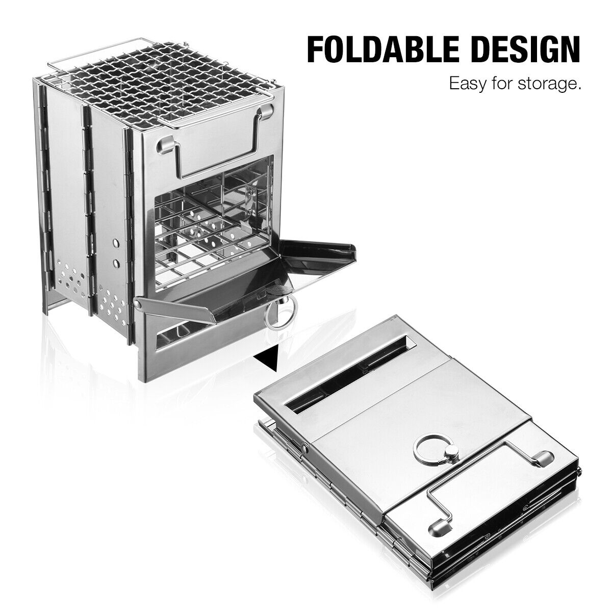 Camping Stove for Wood Burning - Portable Stainless Steel Design