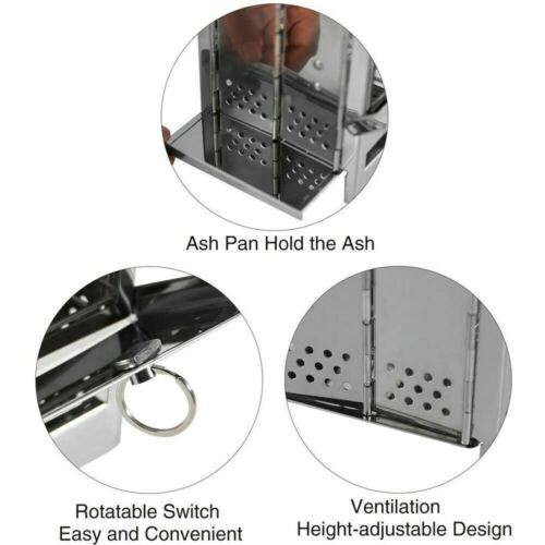 Camping Stove for Wood Burning - Portable Stainless Steel Design