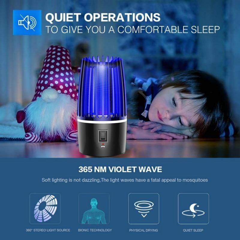 2-in-1 Mosquito Zapper and LED Lamp – Rechargeable USB Portable Device