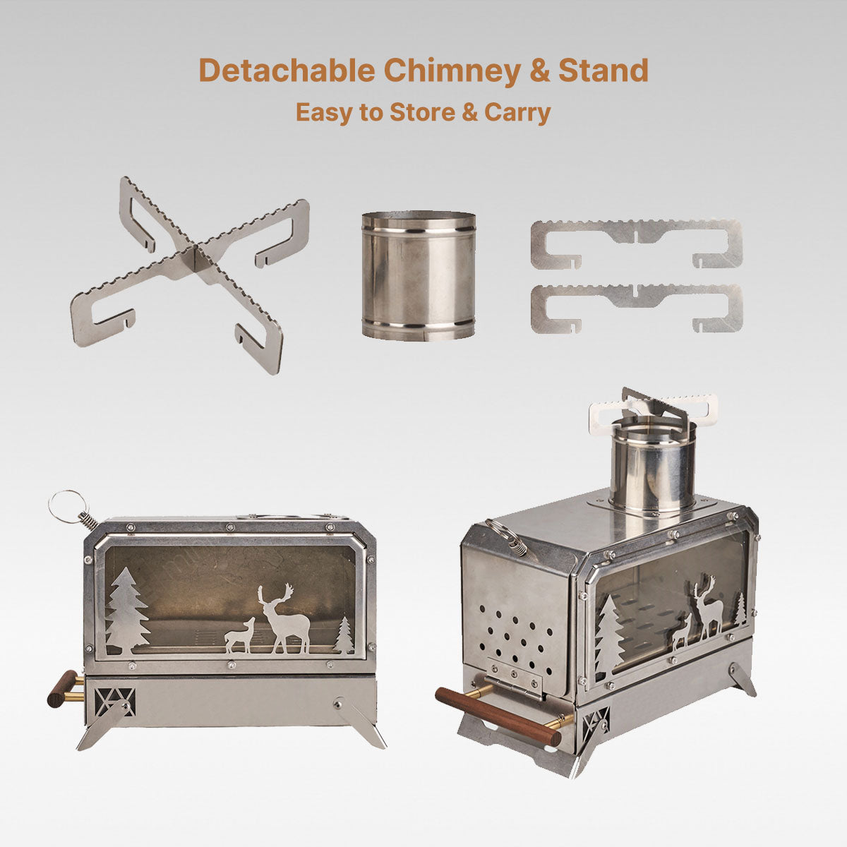 Camping Stove for Outdoor Use - Portable Wood Burning Design