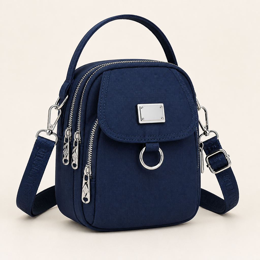 VeloTrek™ – Compact Triple-Zip Crossbody Bag with Weatherproof Oxford