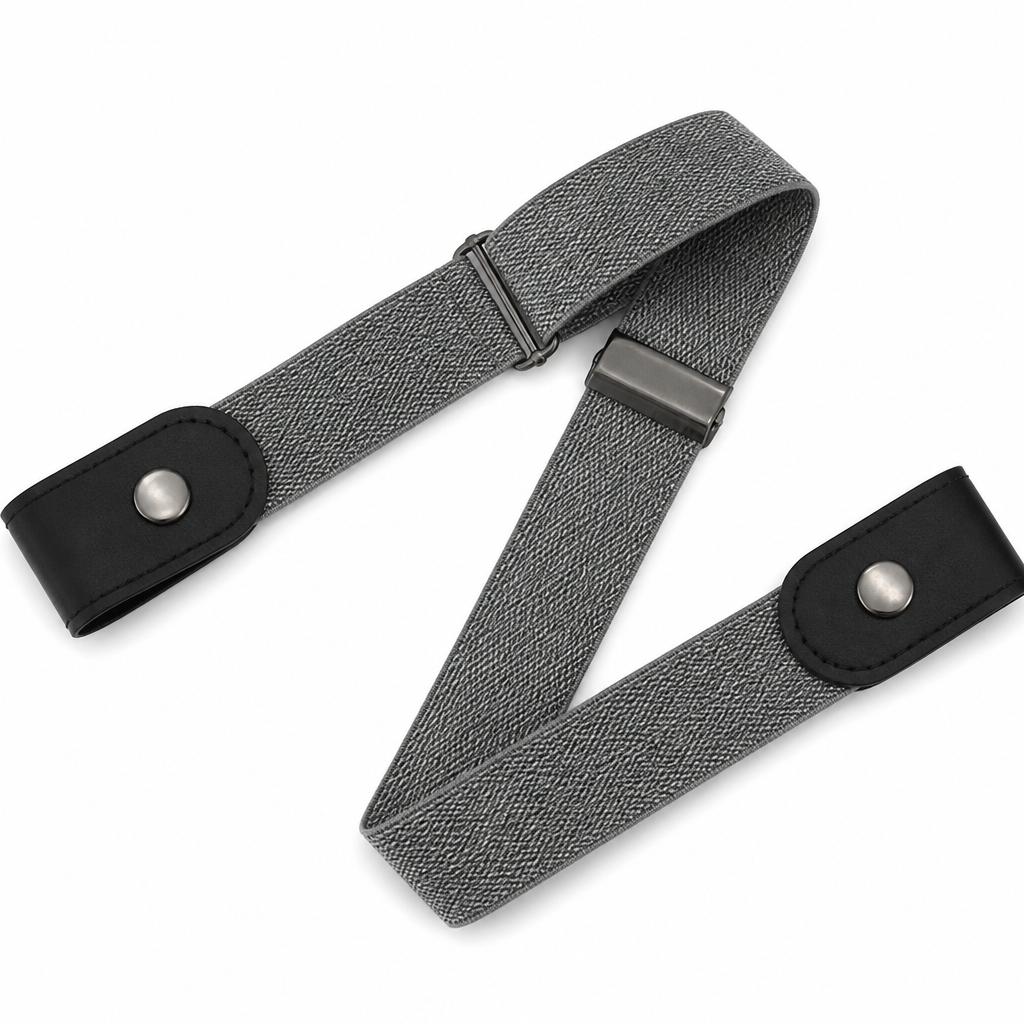 FlexiStride™ – Buckle-Free Stretch Belt with Invisible Snap Closure