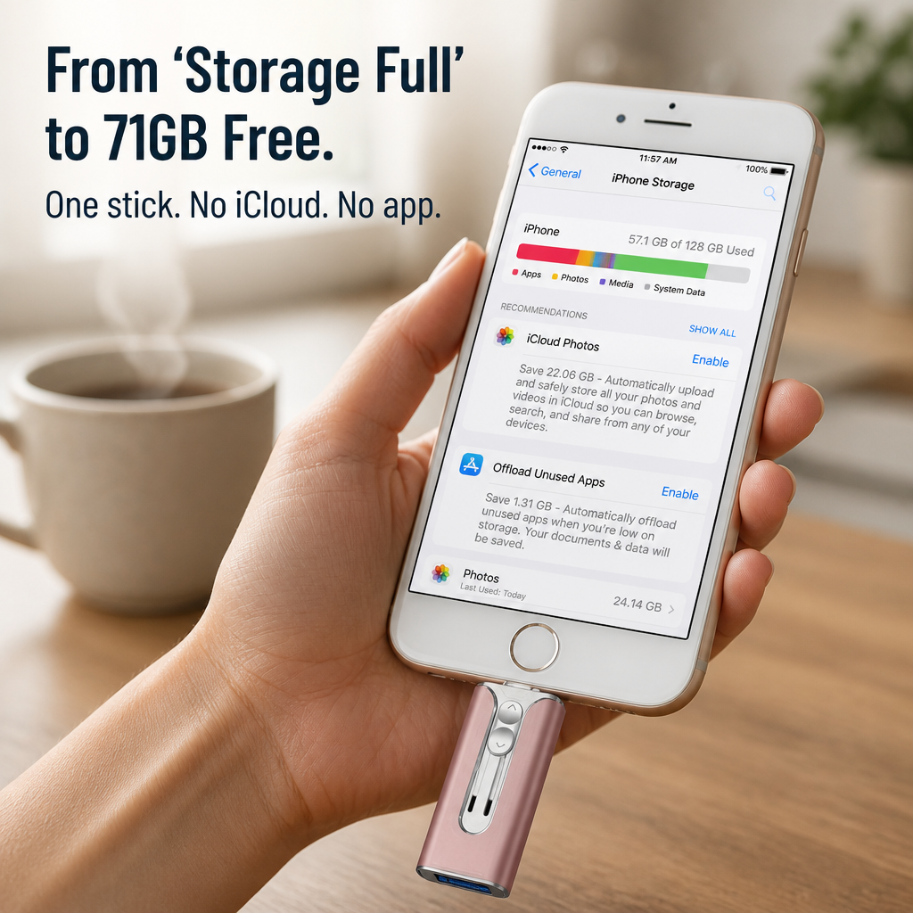 MemoraLink™ — Free Up Your iPhone in Seconds, No iCloud Needed