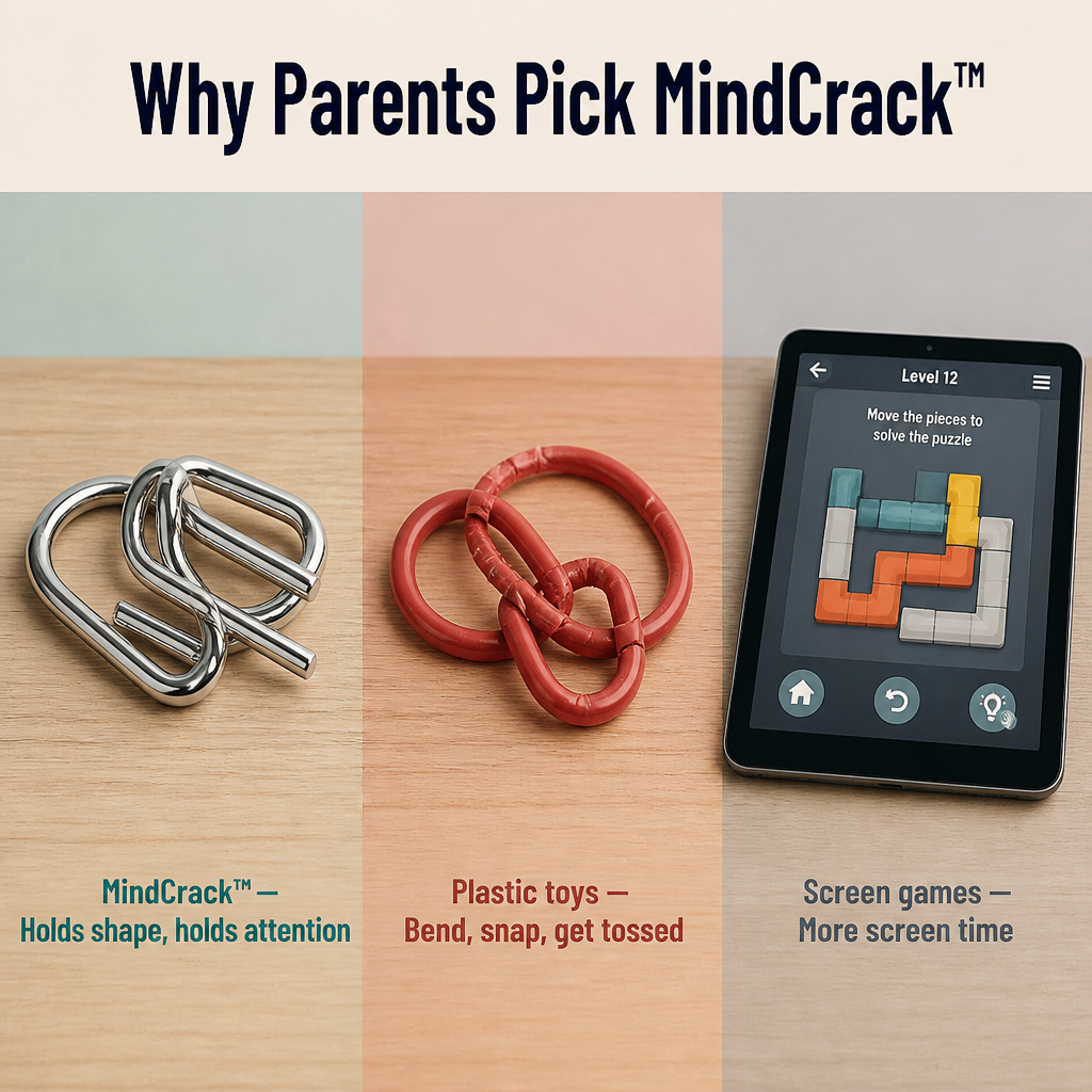 MindCrack™ — Pull Them Off The Screen With 8 Hands-On Metal Brain Puzzles