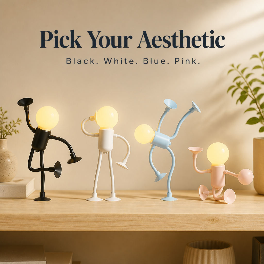 LumaEase™ — Pose a Warm-Glow Lamp Buddy Onto Any Shelf, Desk or Bedside