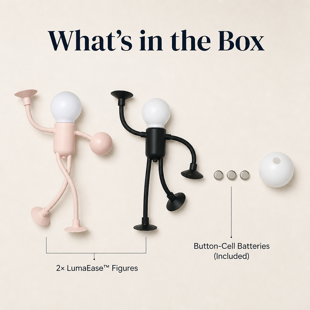 LumaEase™ — Pose a Warm-Glow Lamp Buddy Onto Any Shelf, Desk or Bedside