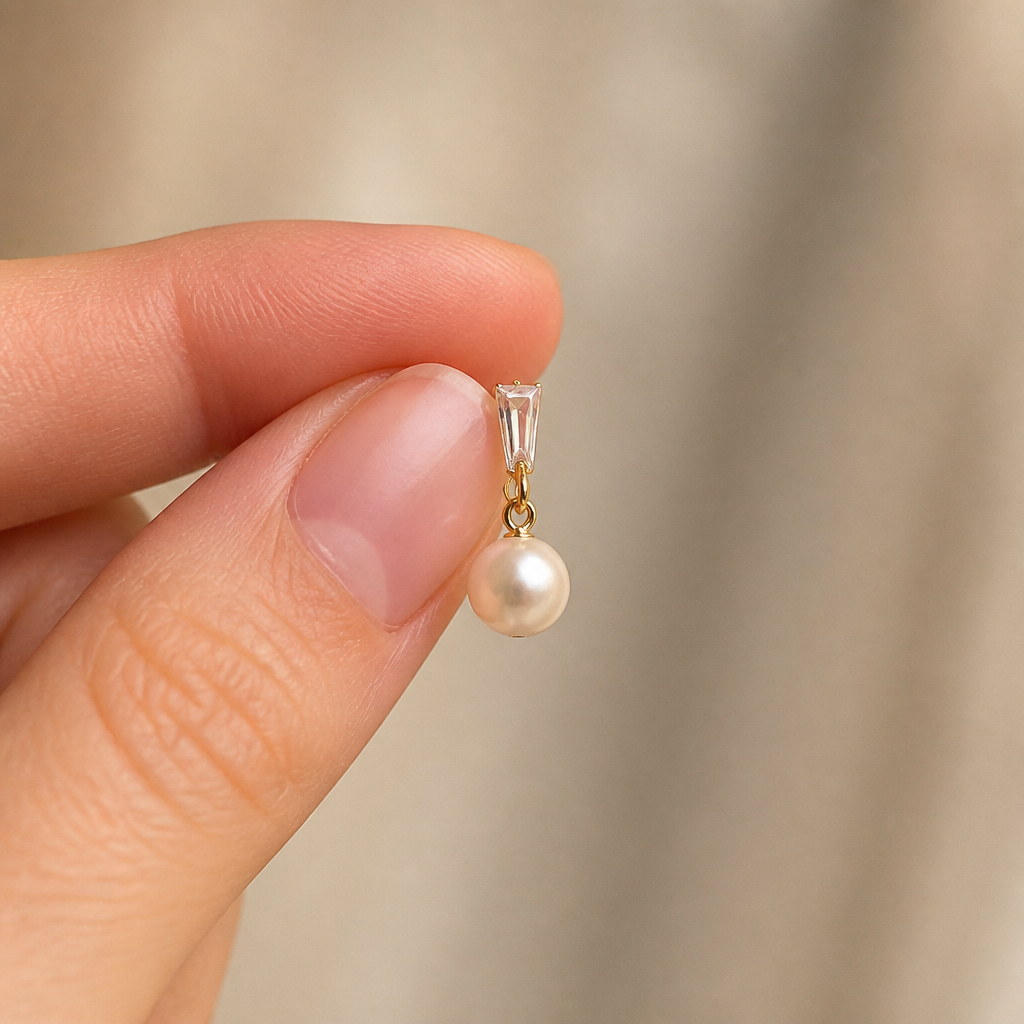 LumaFleur™ – Elegant Pearl Drop Earrings with Crystal Accent