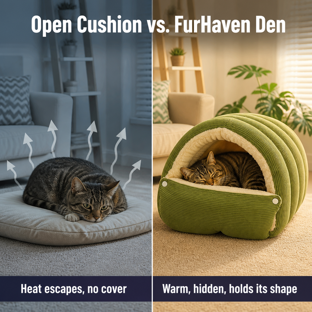 FurHaven™ — Wrap Her in a Self-Warming Den She'll Claim All Winter