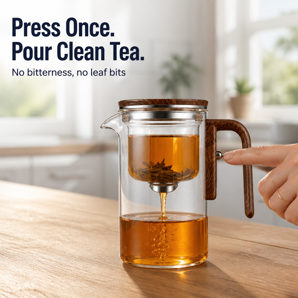 Serenaya™ — Press Once for Smooth, Clean Tea With No Bitter Aftertaste
