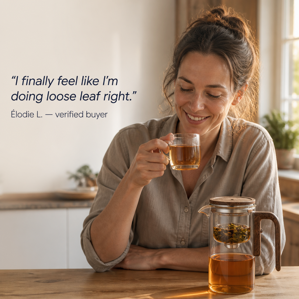 Serenaya™ — Press Once for Smooth, Clean Tea With No Bitter Aftertaste