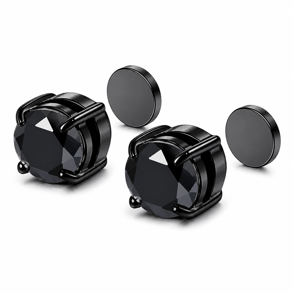 SerenPulse™ – Round-Cut Magnetic Clip-On Stud Earrings, No Piercing Needed
