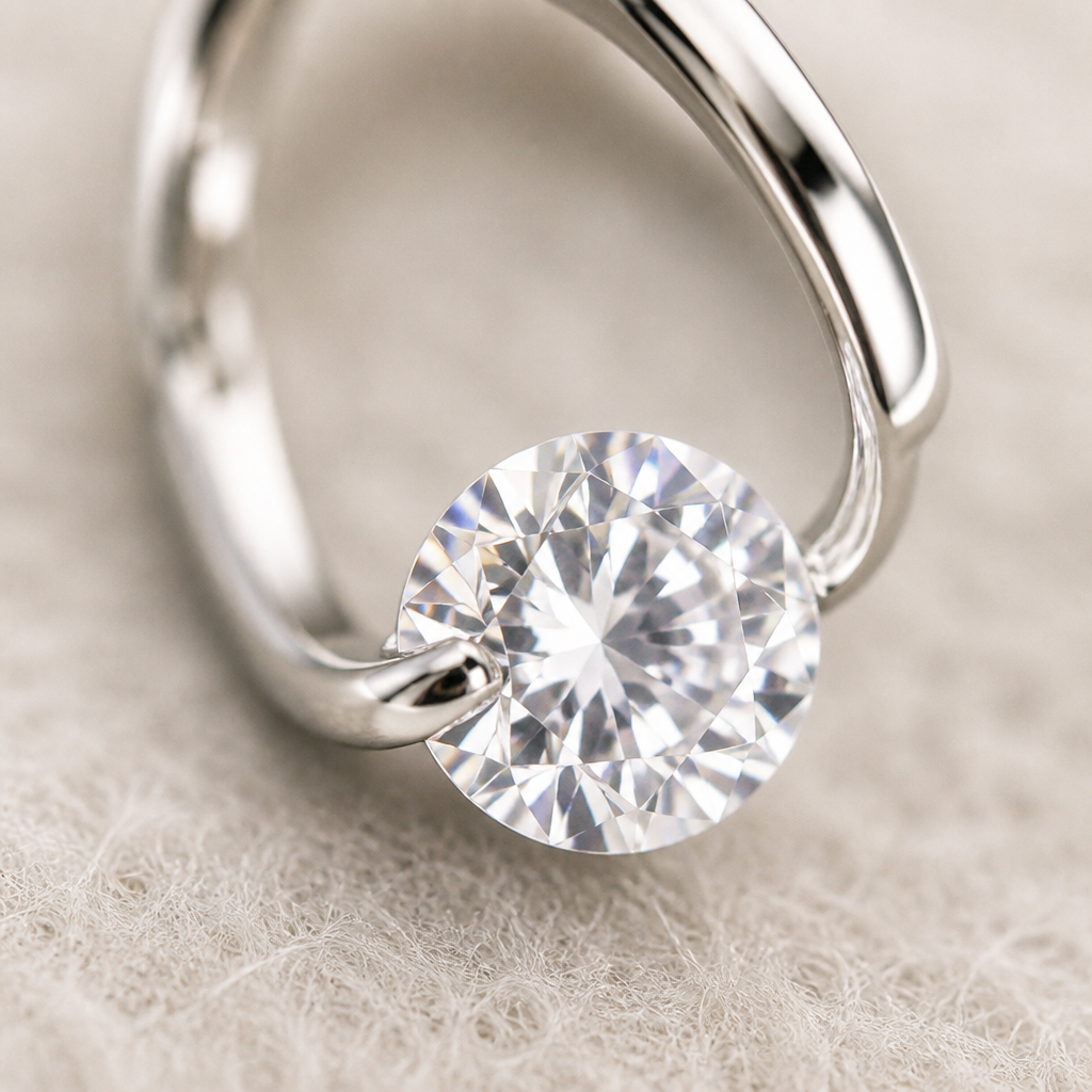 RadianceAura™ – Floating Zircon Open Hoop Earrings