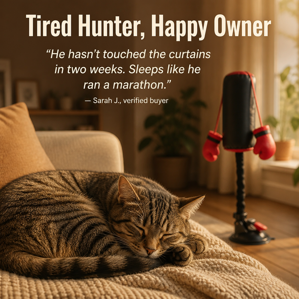 PouncePulse™ — Burn Off Indoor Cat Energy with Spring-Loaded Boxing Action
