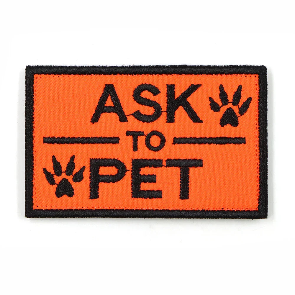 ID Badge Patches for Dog Harness - Hook and Loop Attachments