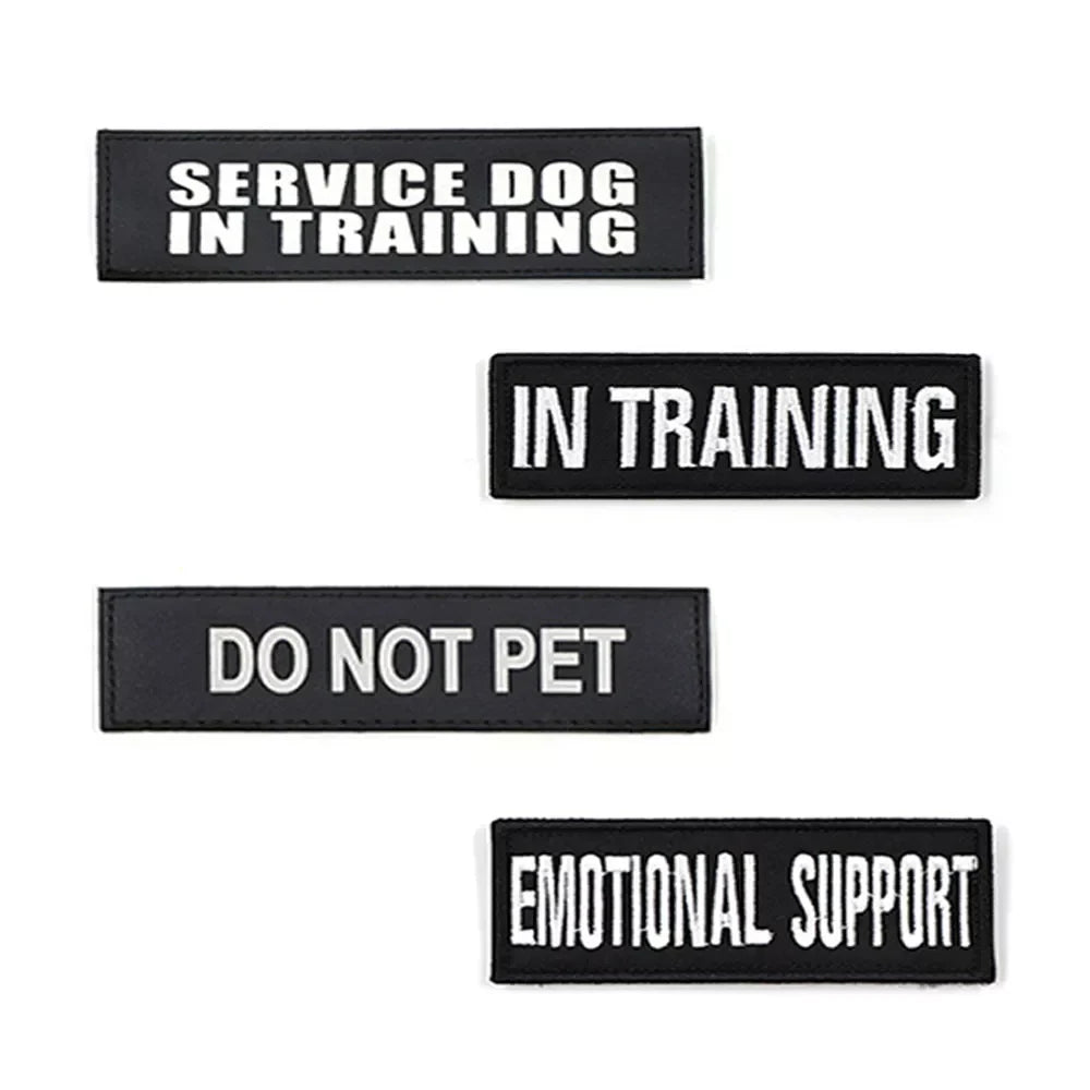 ID Badge Patches for Dog Harness - Hook and Loop Attachments