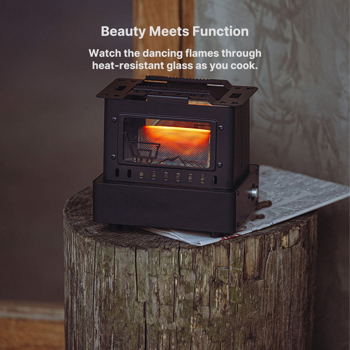 1900W Portable Retro Gas Cooker with Visible Flame