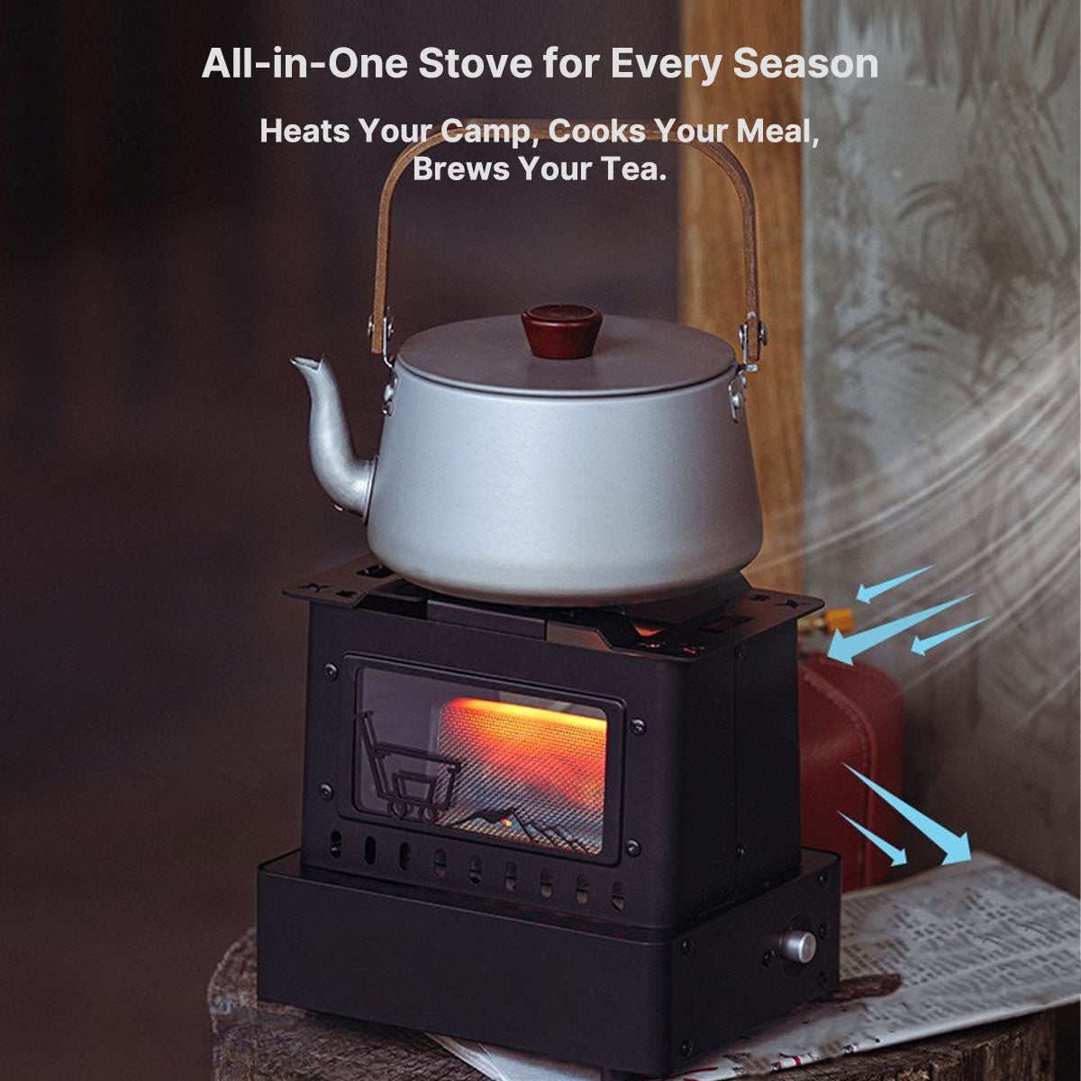 1900W Portable Retro Gas Cooker with Visible Flame