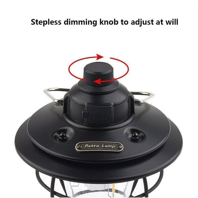 Rechargeable Camping Lantern with 3 Lighting Modes – Vintage Design